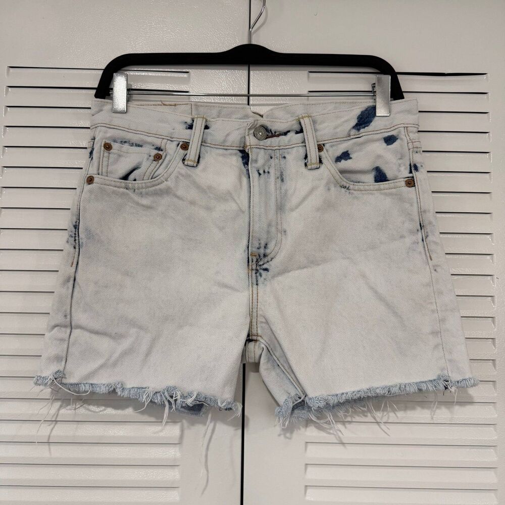 Levi’s 510 W30 Bleach Tie Dye Denim Cutoff Shorts Frayed Hem 100% Cotton